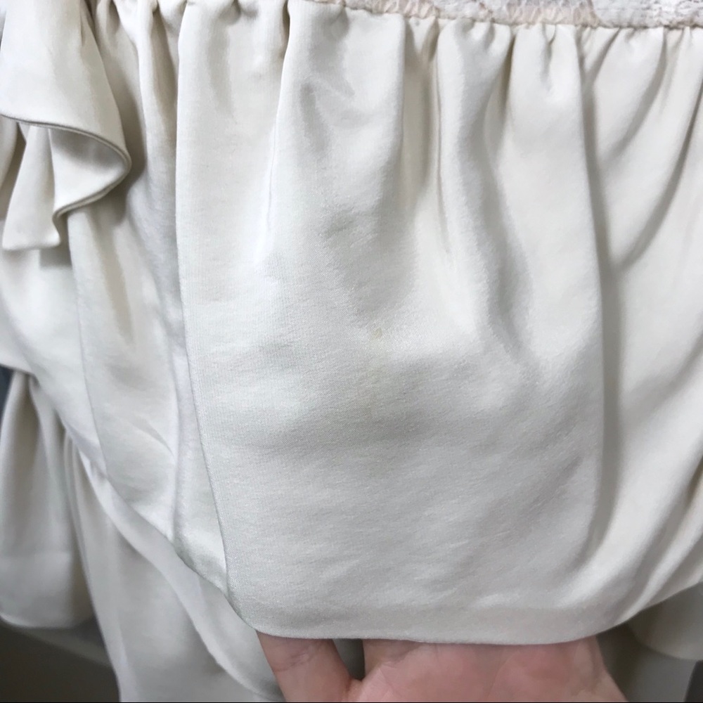 Sandro 2 M Ivory‎ Lace Drop Waist Ruffle Dress - Picture 6 of 8